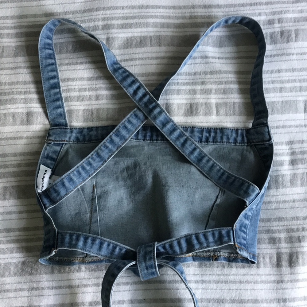 Superdown Leia denim crop top S - Picture 7 of 16